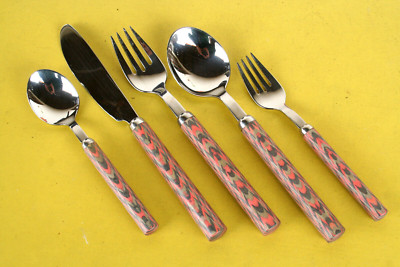 WMF TOCCA  ROSATA - 1 (von 6) BESTECKSETs - 5-teilig - Holzdekorgriffe - NEUW.