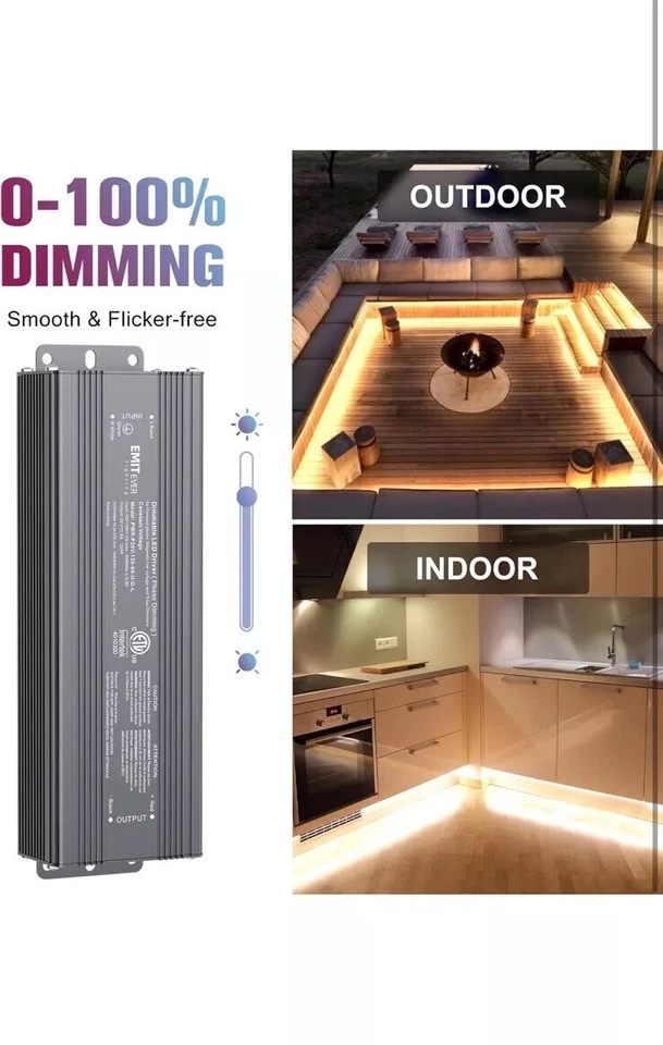 EMITEVER 120W Triac Dimmable LED Driver,Power Supply,AC 120V to DC 24V Transform - Image 2 of 4
