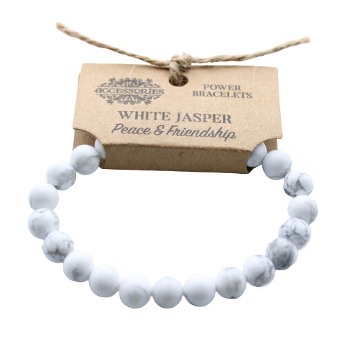 Power Bracelet - White Jasper - Peace &amp; Friendship - Brand New | eBay
