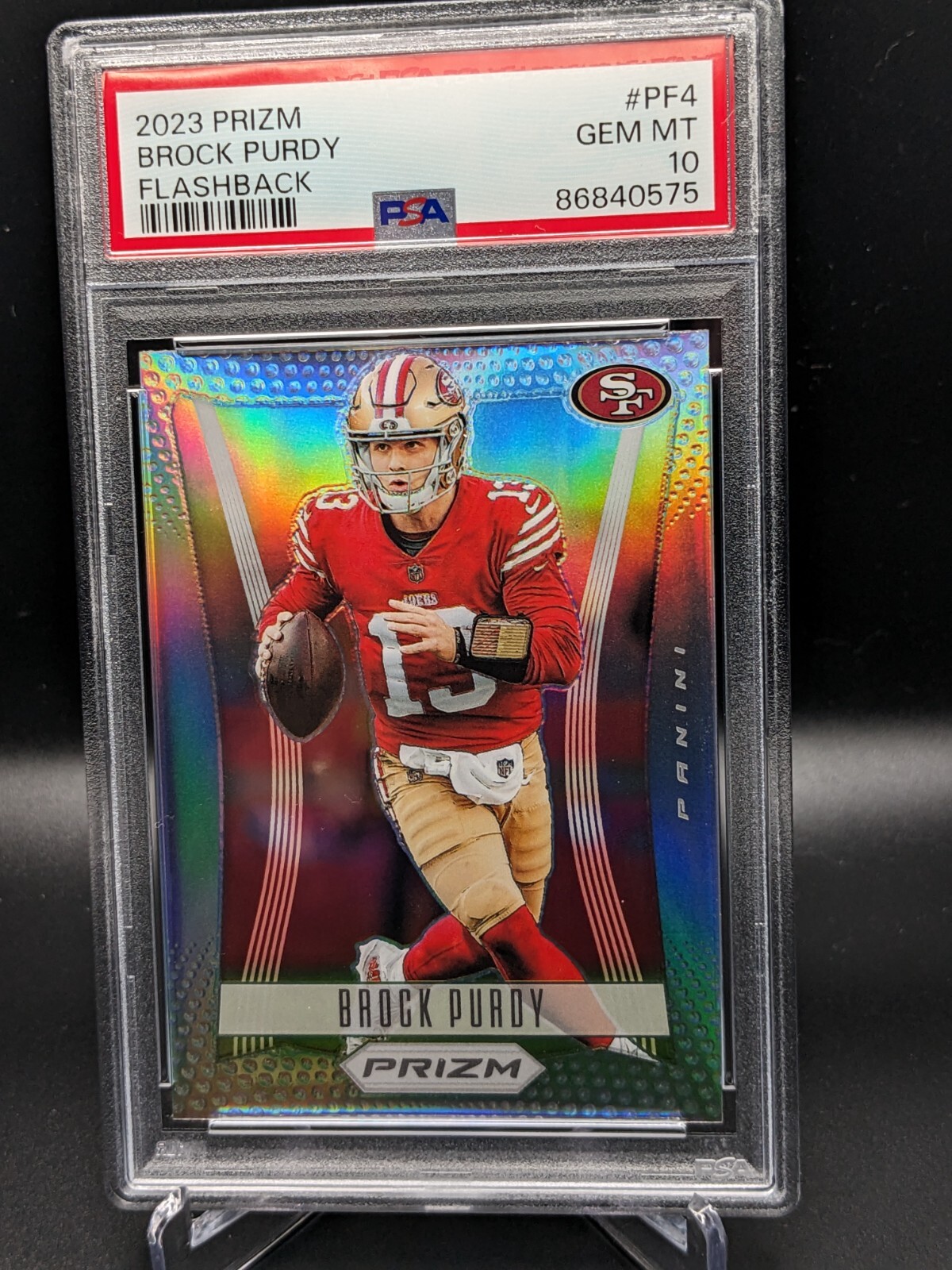 2023 Panini Prizm Brock Purdy Silver Flashback #PF4 49ers PSA 10