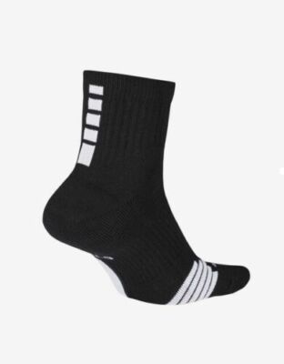 NIKE Elite Mid ankle Basketball Socks Black White SX7625-013 M