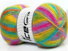 Angora Supreme Color Green Pink Blue 35094 Ice Yarns Angora Acryl Fine 100g 601y