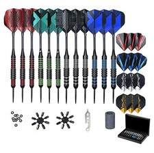 12 Stück Steel Darts Pfeile Set 20＆24 Gram...