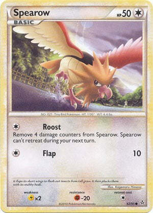 Pokemon Card HS Unleashed Single Card Common Spearow 62/95 - Picture 1 of 1