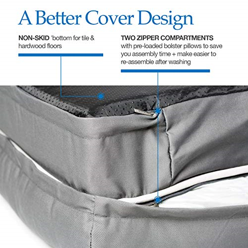 petfusion memory foam dog bed with waterproof liner & removable cover