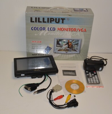 Lilliput 619GL-70NP/C 7  color LCD Monitor/VGA w power, cables remote READ DESCR