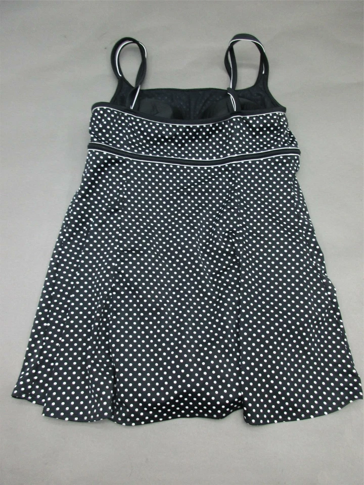 Traje de baño de una pieza acolchado a lunares negro talla 10 para mujer 3P Foto 4 de 4