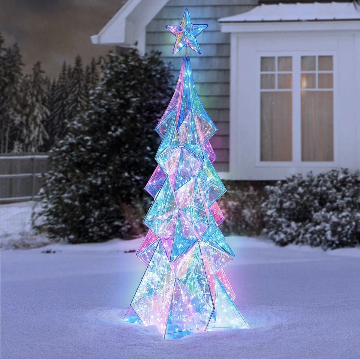 Indoor/Outdoor Battery-Operated Lighted Ceramic Christmas Tree