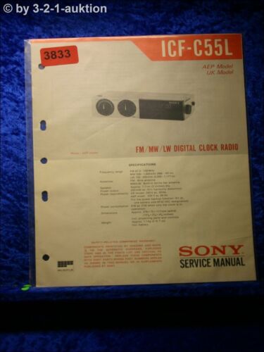 Sony Service Manual Icf C55L Fm/Am Digitale Orologio Radio (#3833) - Photo 1/1