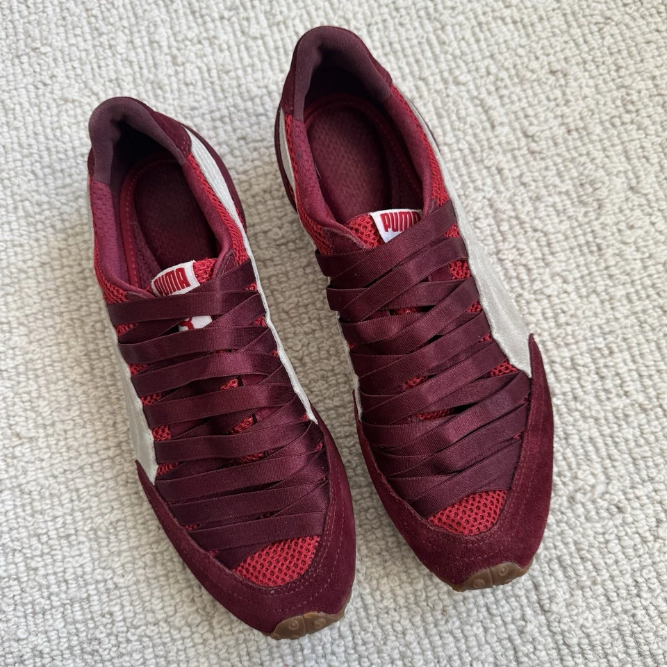 Zapatillas Babydoll Vintage Puma | Y2K Imani Mujer Borgoña Dos Tonos ~ EE. UU. 9 Foto 3 de 4