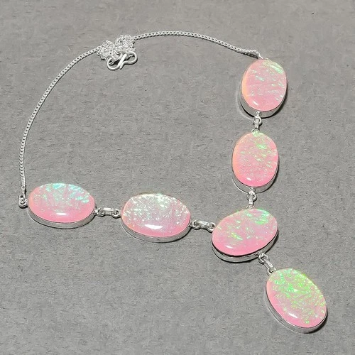 Australian Triplet Opal Oval Shape Gemstone Latest Handmade Necklace 18" SR 4239