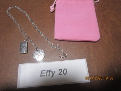 Two Effy Charms on a Silver Color Chain #20, Please Read Listing, No Returns