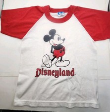 Vtg 1980s Mickey Mouse Disneyland Kids Medium Disner Raglan Sleeve Shirt Disney