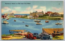 Wychmere Harbor Old Cape Cod Vintage Linen Postcard Tichnor Bros