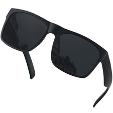 LYZOIT Extra Large Sunglasses for Big X-Large, Matte Black Polarized