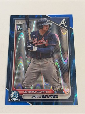 2024 Bowman Chrome Prospects Diego Benitez /150 Blue RayWave Braves #BCP-39 1st