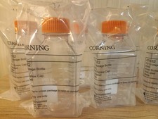Botella de almacenamiento CORNING 431532 500 ml cuadrada PET estéril 45 mm con tapa de rosca - 8 en total