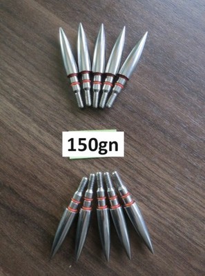 10 Pfeilspitzen 150 grain Armbrust Bogenschießen Jagd - doppelter O-Ring !