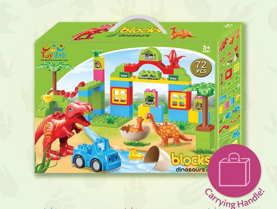 Dinosaur Blocks Toy 72 Piece Jurassic Era Block Set – Compatible with All Major - Image 4 of 4