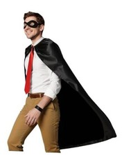 candyfouse Adult Superhero Cloak Cape with Mask Premium Costume for Black