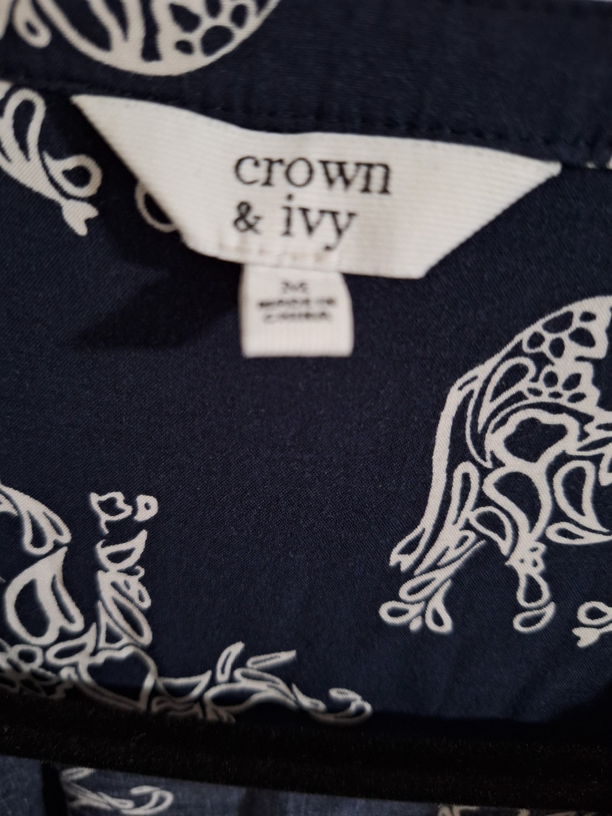 elephant pattern medium knee length long sleeve d… - image 3