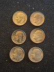 6 Beautifully Toned 1958 Silver Roosevelt Dimes!  Rare High Quality Lot!