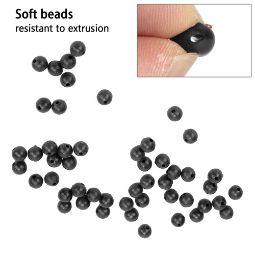 (Schwarz) 50 Stück 8mm Space Beans Set Silica Gel Angelschnur Stopper Kollis NS - Bild 15 von 24