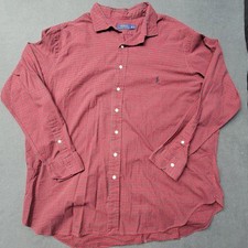 EUC Polo Ralph Lauren Men-2XB Big Red Plaid Long Sleeve Button Down Shirt