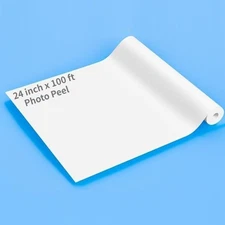 -1 x 24 inch x 100 ft Matte Photo Peel sticker paper roll Printable Adhesive ...