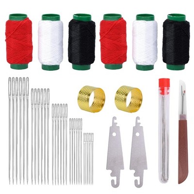 37Pcs Big Eye Steel Sewing Needles Kit,Threader and Needle Repair Kit...
