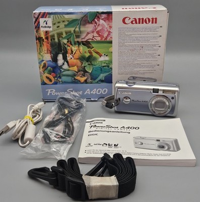 Canon PowerShot A400 Digitalkamera, blau-silber, 3.2 MP