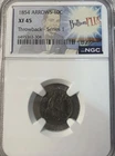 NGC XF-45  1853 ARROWS SEATED LIBERTY DIME  good details
