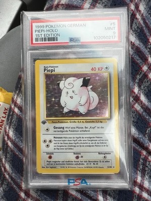 MINT PSA 9 Piepi Clefairy 5 1st Edition Base Set Holo Holographic