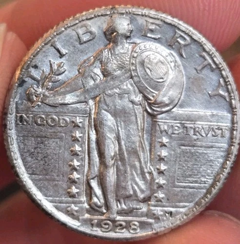1928 Standing Liberty Quarter UNC Details Cleaned