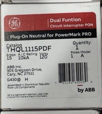 #ad GE ABB THQL1115PDF LOT OF 10 plug on neutral no wire $350.00