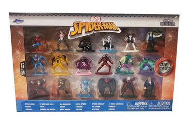 Marvel Spider-Man Nano Metalfigs 18-Pack Die-Cast Mini Figures Jada Toys