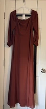 NWT BALTIC BORN Women’s Giselle Maxi Dress Size XL Rust Long Sleeve