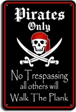 Pirate Theme Pirate Party Decorations Halloween Pirate Ship Yard Tin Metal Signs