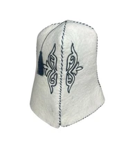 Traditional Kyrgyz Felt Sauna Hat – Wool Banya Bathhouse Cap– Imperfect