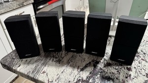 Set 5 Bose Double Cube Speakers Black .