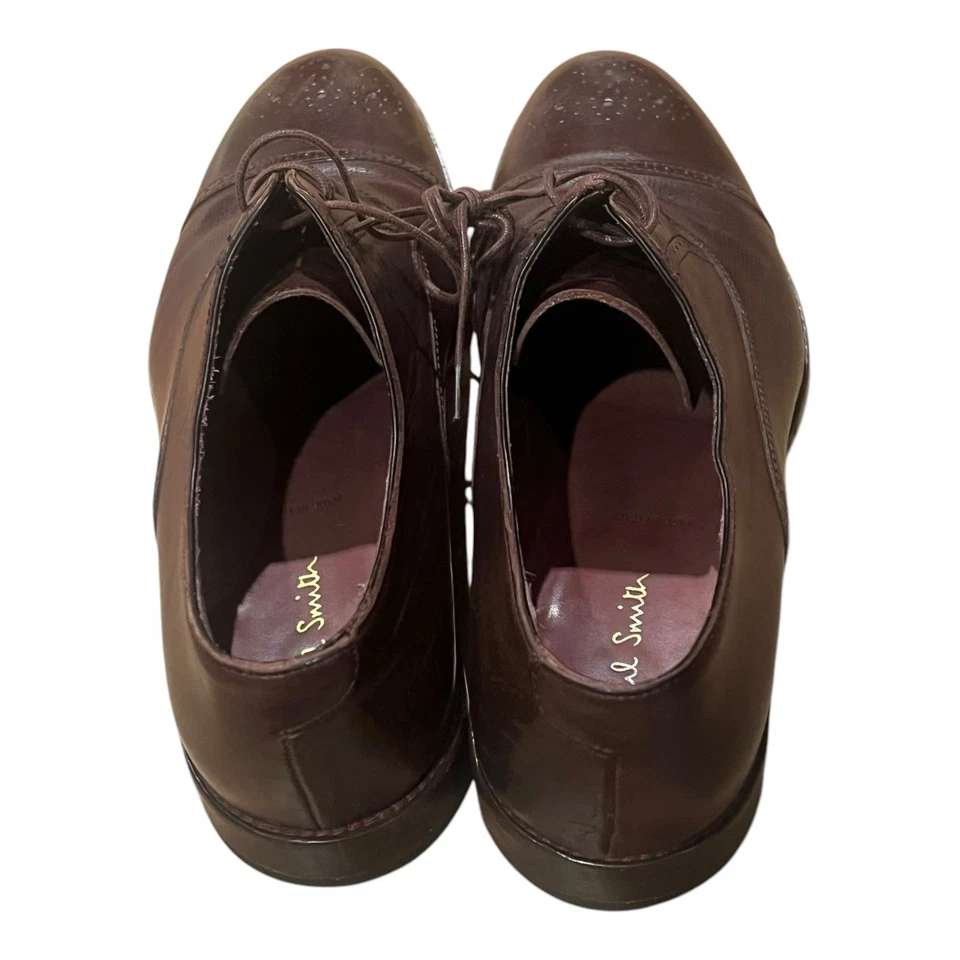 Vestido Oxford Paul Smith Cuero Marrón Oscuro Hecho en Italia Zapatos Talla 8 Foto 4 de 4