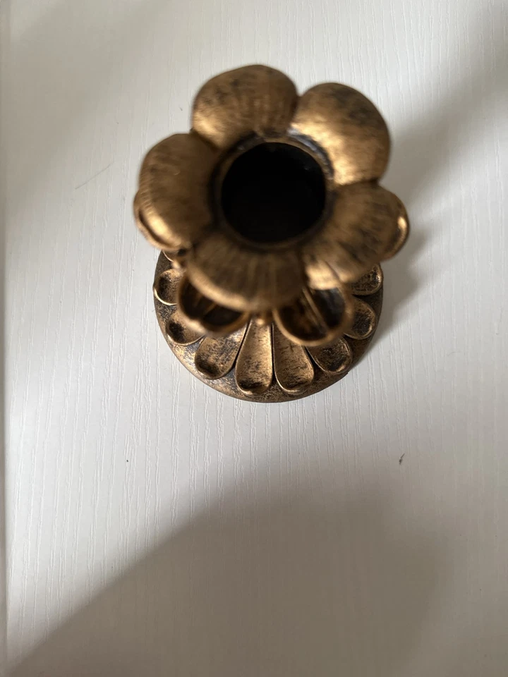 MCM Brass Tulip Candlestick Gold Decor Resin - Image 2 of 4