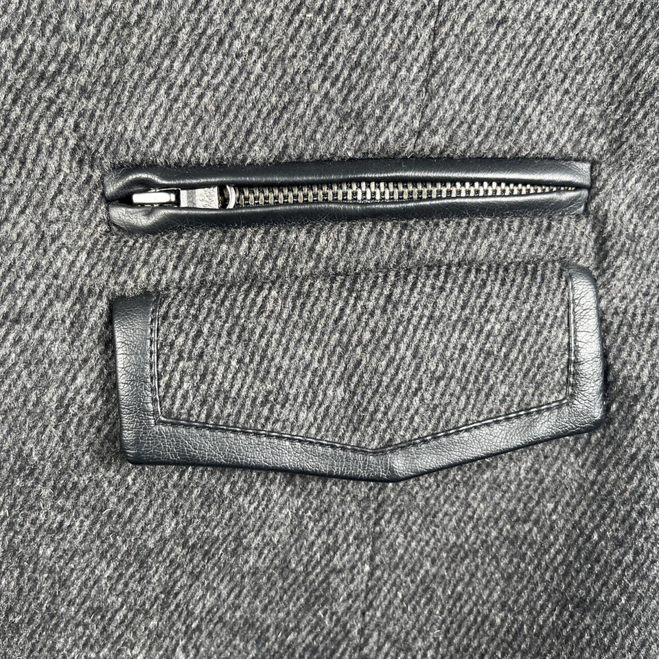 Rock & Republic Wool Suit Vest Men L - Black / Charoal Herringbone 5 Button NWOT - Image 2 of 4