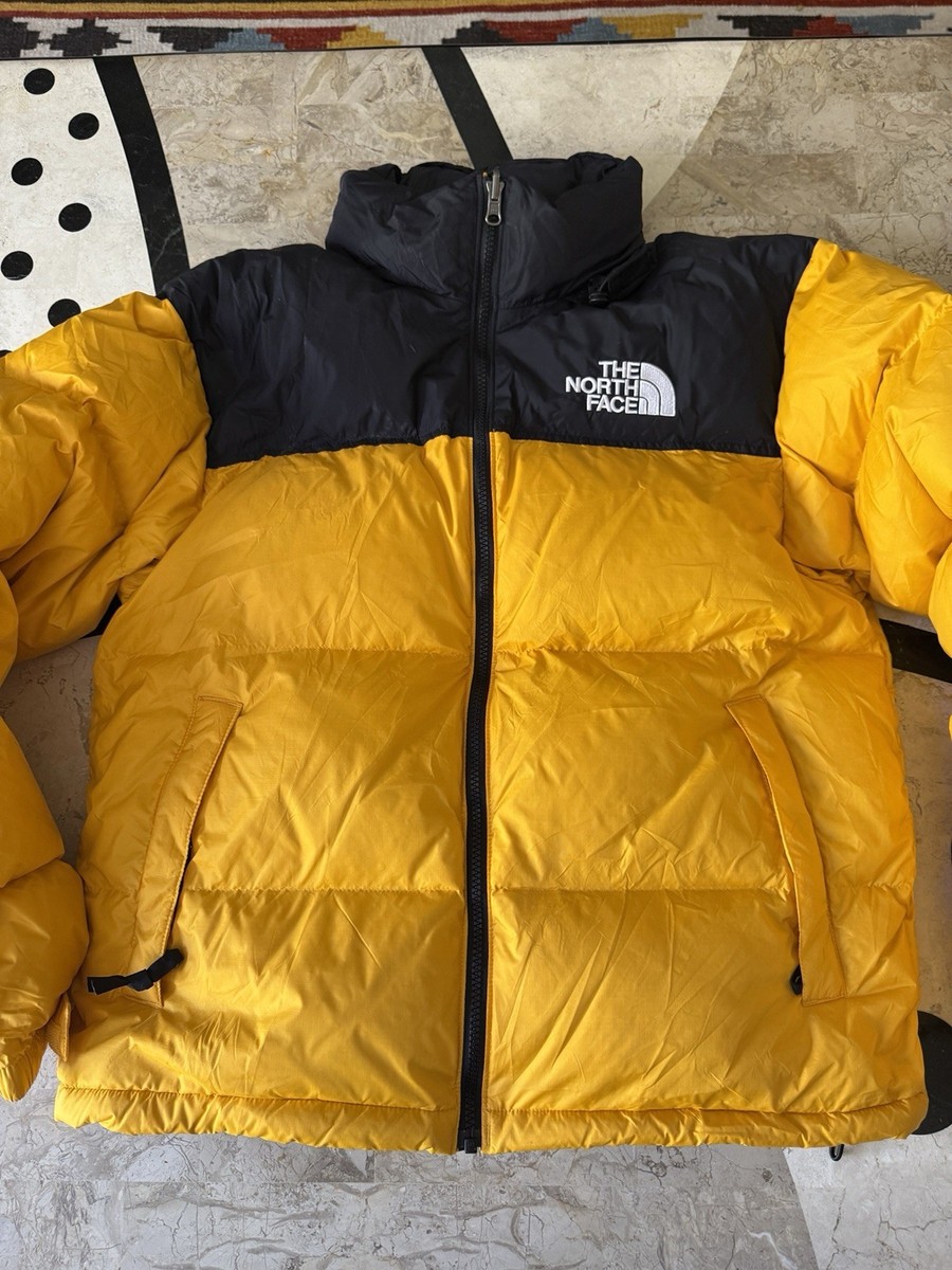 THE North Face 700 Down Retro Nuptse Puffer CLASSIC YELLOW BLACK
