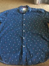 Society Of Threads Mens Adult Button Down Dress Shirt XL Blue Nautical Anchors