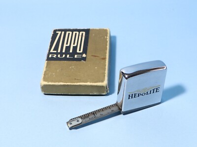 Vintage ZIPPO Rule Tape Measure HEPOLITE Pistons Advertising