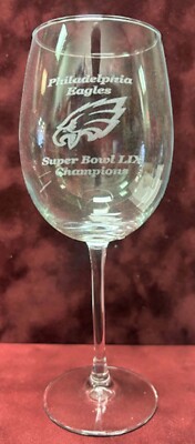 PHILADELPHIA EAGLES SUPER BOWL LIX CHAMPIONS 19 OZ WINE GLASS / WATER ...