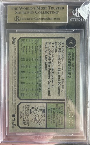 Refractor cromado Topps Heritage Julio Rodríguez 2023/374 #18 BGS 9,5 GEMA 💎🔥 - Imagen 3 de 3