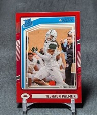 Tejhaun Palmer Red Press Proof Rated Rookie RC 2024 Donruss Card #384 Cardinals