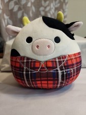 Kellytoy Squishmallows 7  Connor the Cow With Plaid Flannel 2022 Squad